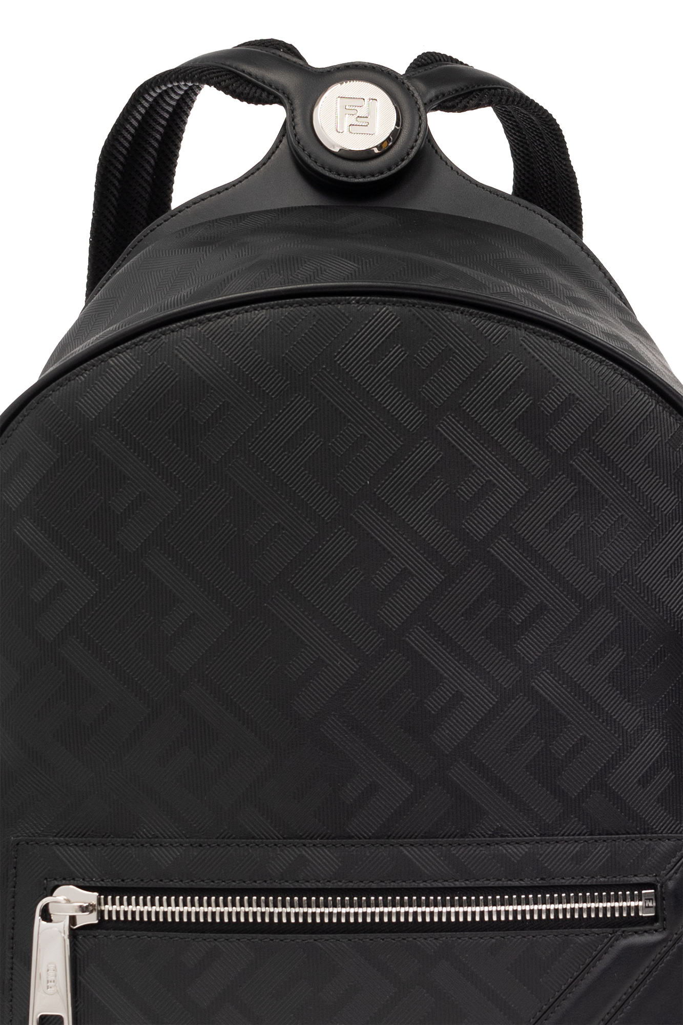 Fendi black 2025 leather backpack